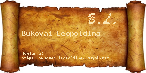 Bukovai Leopoldina névjegykártya